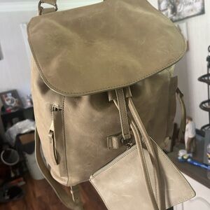 Women Tan Leather Backpack